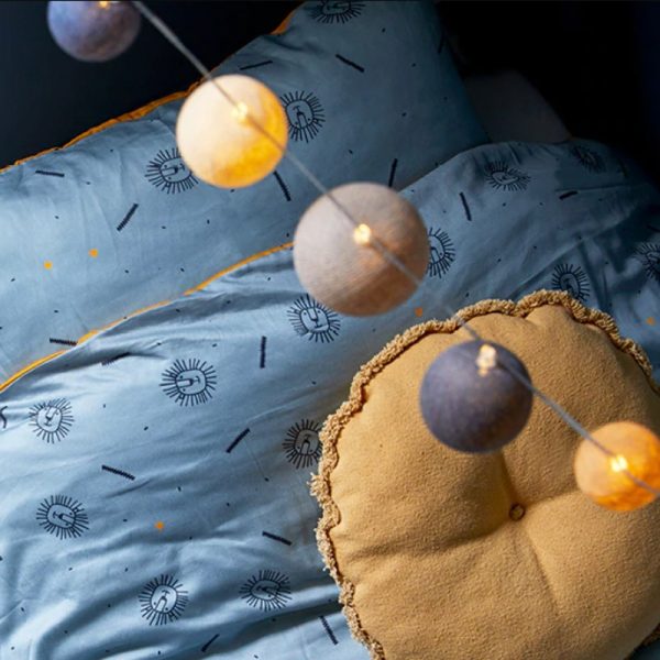 Lichterkette mit Baumwollkugeln – Bild 5