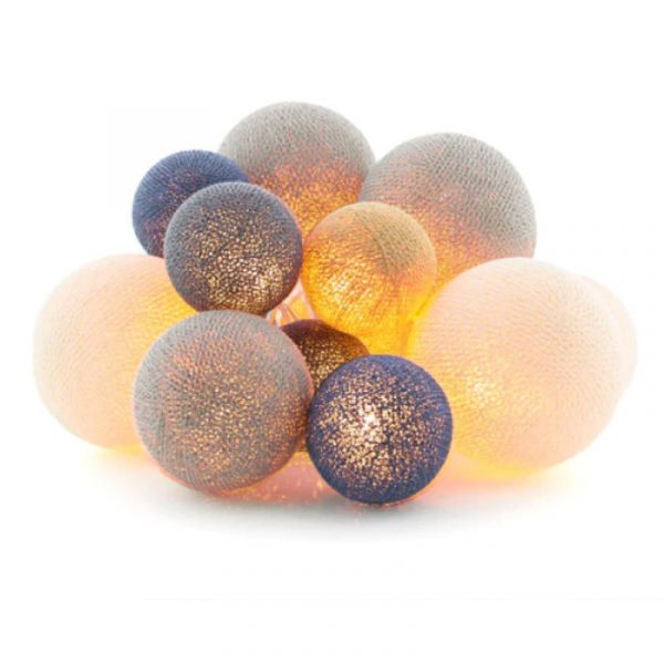 Lichterkette mit Baumwollkugeln – Bild 4